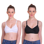 Buy Women Cotton Bra (Pack Of 3) Black-White-Skin: TT Bazaar
