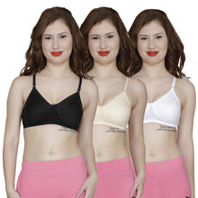 T.T. Women Orignal Molded Bra Pack Of 3 Black-Skin-White