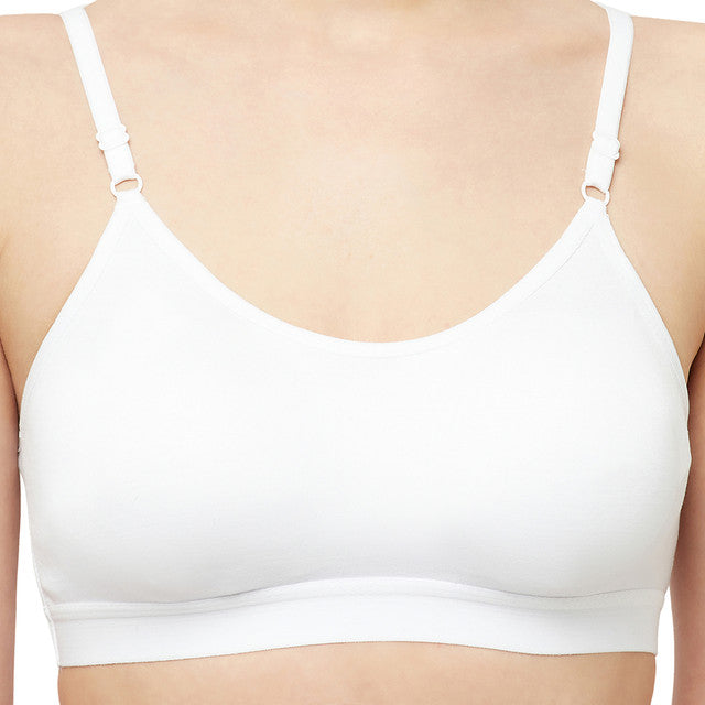 T.T. Women  Moulded Solid White Sports Bra