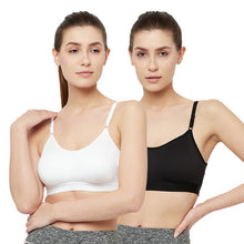 T.T. Women Moulded Solid Sports Blouse Pack Of 2 White::Black