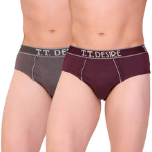 T.T. Men Desire Brief Solid Pack Of 2 Assorted Colors
