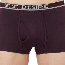T.T. Mens Desire Fashion Top Elastic Trunk Pack Of 2 Black::Purple