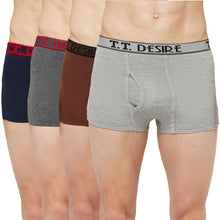 T.T. Mens Desire Fashion Top Elastic Trunk Pack Of 4 Anthra::Grey::Brown::Navy