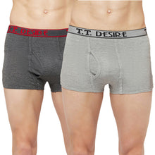 T.T. Mens Desire Fashion Top Elastic Trunk Pack Of 2 Anthra::Grey