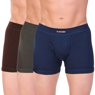 T.T. Men Desire Flexi Trunk Solid Pack Of 3 Assorted Colors