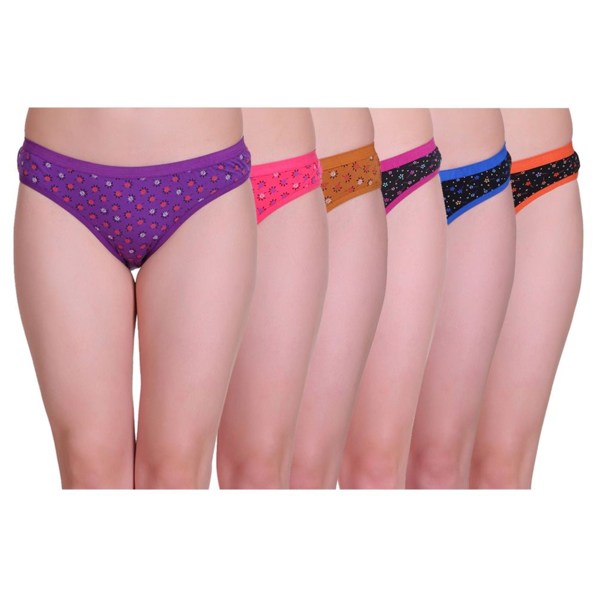 Buy Women Comfortable Bikini (Pack Of 6) Multicolor: TT Bazaar