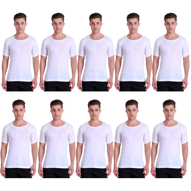 T.T. Mens Desire Premium Vest Pack Of 10 White