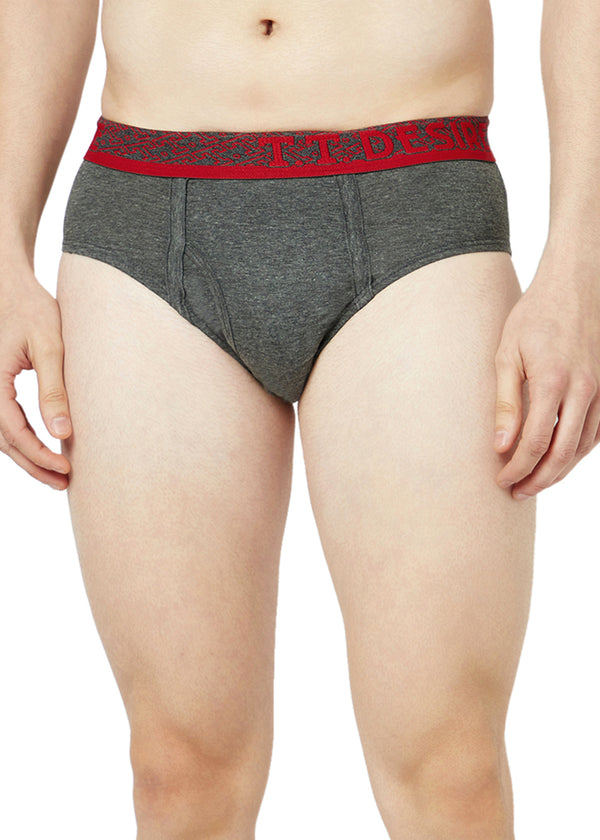 T.T. Mens Desire 100% Combed Cotton Front Open Brief Top Elastic Pack Of 5 Assorted