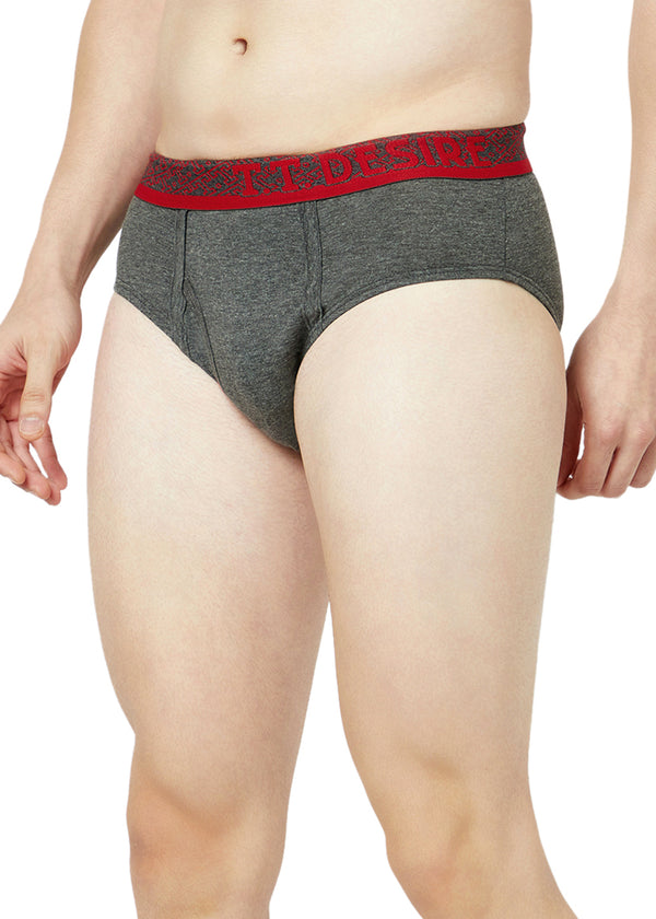 T.T. Mens Desire 100% Combed Cotton Front Open Brief Top Elastic Pack Of 5 Assorted