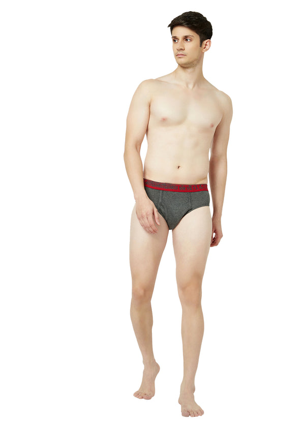 T.T. Mens Desire 100% Combed Cotton Front Open Brief Top Elastic Pack Of 3 Anthra::Navy::Teal