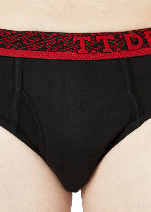 T.T. Mens Desire 100% Combed Cotton Front Open Brief Top Elastic Pack Of 4 Assorted
