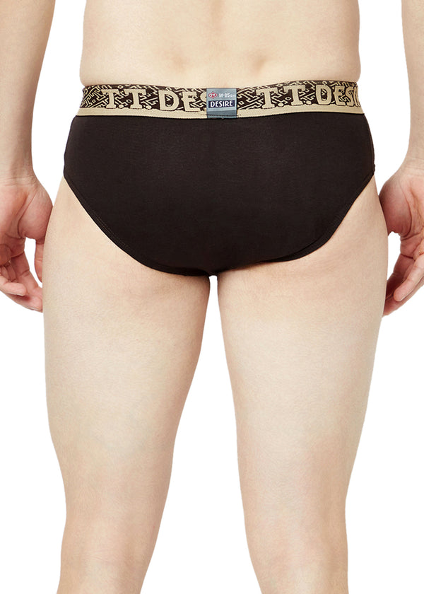 T.T. Mens Desire 100% Combed Cotton Front Open Brief Top Elastic Pack Of 2 Navy::Dark Brown