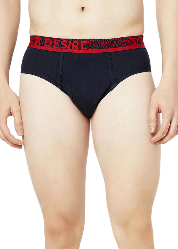 T.T. Mens Desire 100% Combed Cotton Front Open Brief Top Elastic Pack Of 5 Assorted