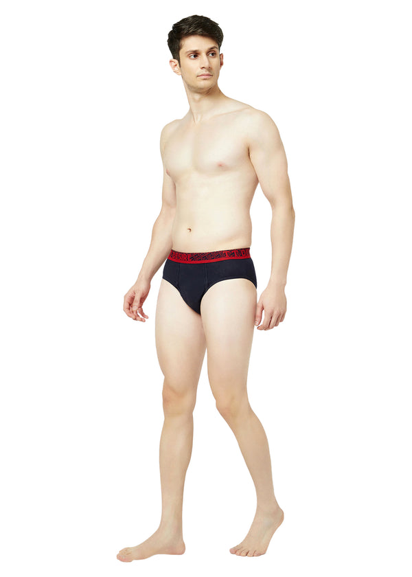 T.T. Mens Desire 100% Combed Cotton Front Open Brief Top Elastic Pack Of 2 Navy::Anthra