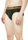 T.T. Mens Desire 100% Combed Cotton Front Open Brief Top Elastic Pack Of 3 Olive::Brown::D Brown