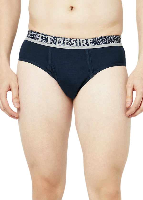 T.T. Mens Desire 100% Combed Cotton Front Open Brief Top Elastic Pack Of 2 Teal::Olive