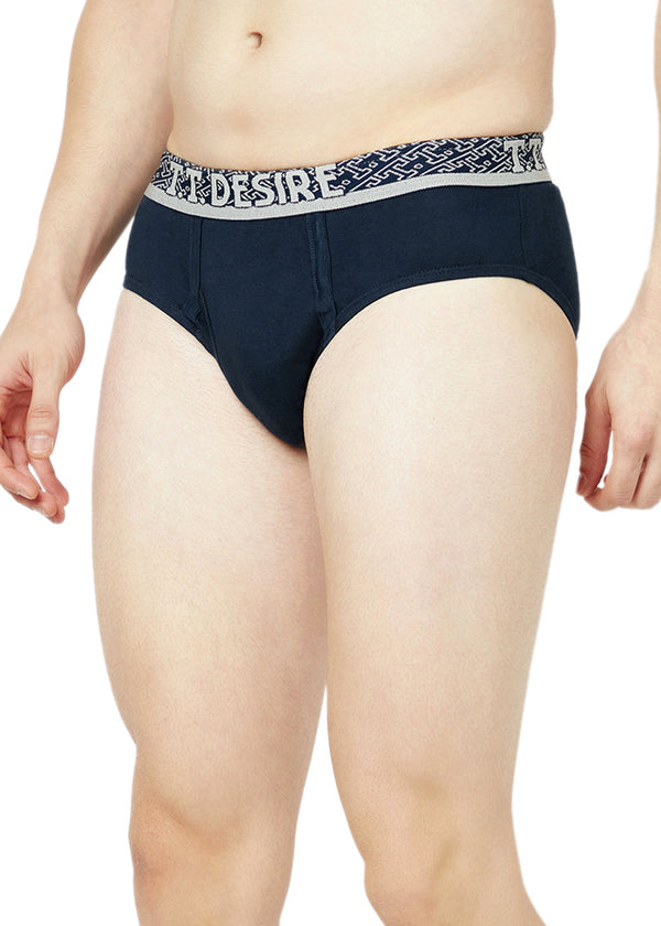 T.T. Mens Desire 100% Combed Cotton Front Open Brief Top Elastic Pack Of 2 Teal::Olive