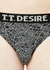 T.T. Mens Desire 100% Combed Cotton Printed Brief Top Elastic Pack Of 2 Black::Red