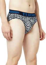 T.T. Mens Desire 100% Combed Cotton Printed Brief Top Elastic Pack Of 5 Assorted