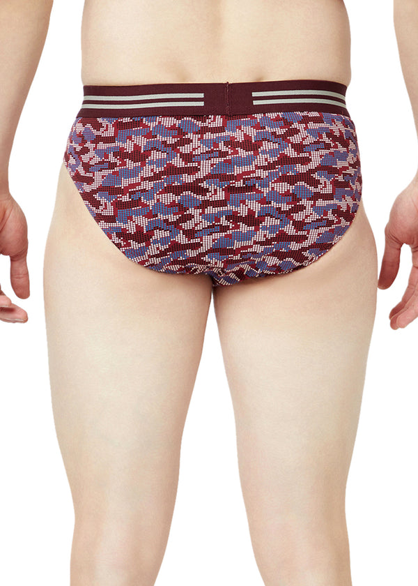 T.T. Mens Desire 100% Combed Cotton Printed Brief Top Elastic Pack Of 5 Assorted