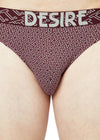 T.T. Mens Desire 100% Combed Cotton Printed Brief Top Elastic Pack Of 2 Red::Maroon