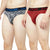 T.T. Mens Desire 100% Combed Cotton Printed Brief Top Elastic Pack Of 2 Blue::Red