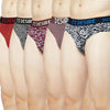 T.T. Mens Desire 100% Combed Cotton Printed Brief Top Elastic Pack Of 5 Assorted