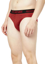 T.T. Mens Desire 100% Combed Cotton Printed Brief Top Elastic Pack Of 2 Black::Red