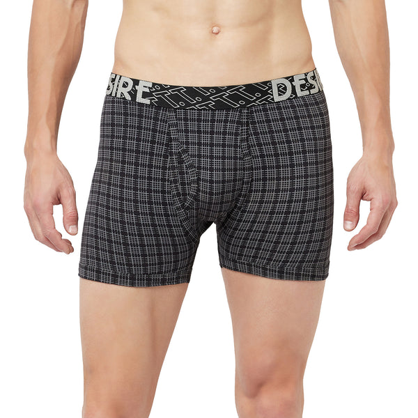 T.T. Mens Desire Printed Long Top Elastic TrunkPack Of 3 Black::Anthra::Red