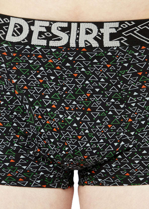 T.T. Mens Desire 100% Combed Cotton Printed MINI Top Elastic Trunk Pack Of 1 Black