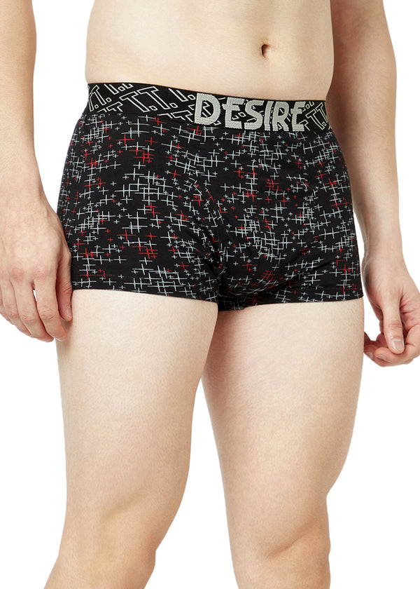 T.T. Mens Desire 100% Combed Cotton Printed MINI Top Elastic Trunk Pack Of 1 Anthra