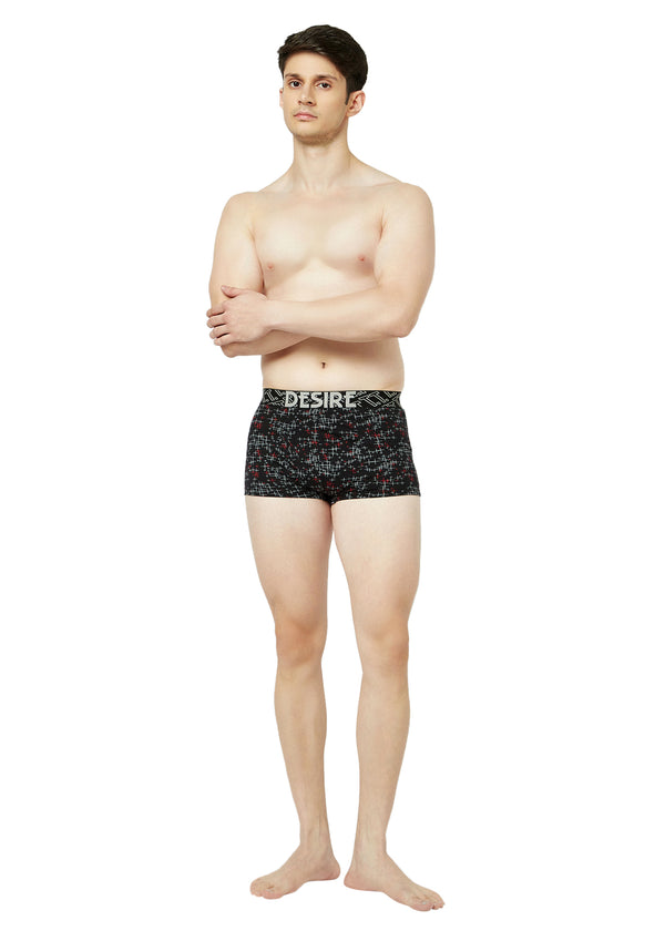 T.T. Mens Desire 100% Combed Cotton Printed MINI Top Elastic Trunk Pack Of 1 Anthra