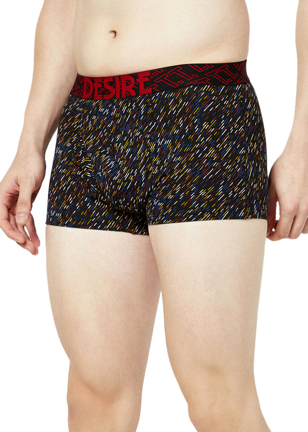 T.T. Mens Desire 100% Combed Cotton Printed MINI Top Elastic Trunk Pack Of 1 Red