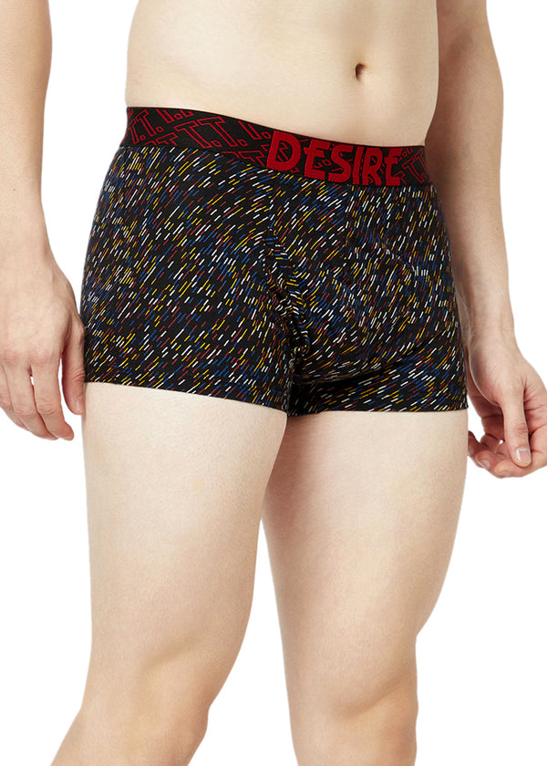 T.T. Mens Desire 100% Combed Cotton Printed MINI Top Elastic Trunk Pack Of 1 Red