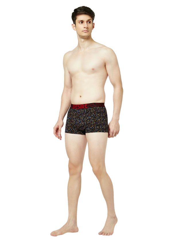 T.T. Mens Desire 100% Combed Cotton Printed Mini Top Elastic Trunk Pack Of 5 Assorted