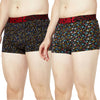 T.T. Mens Desire 100% Combed Cotton Printed Mini Top Elastic Trunk Pack Of 2 Navy::Red