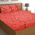 T.T. Peach Floral Cotton Double Bedsheet with 2 Pillow Covers