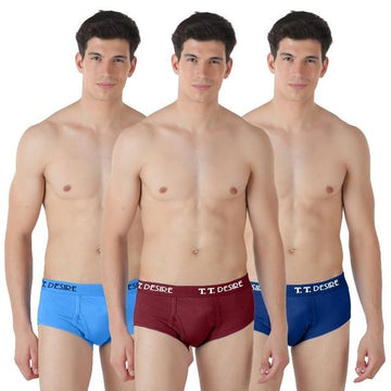 T.T. Mens Brief Pack Of 3 Multicolor-2