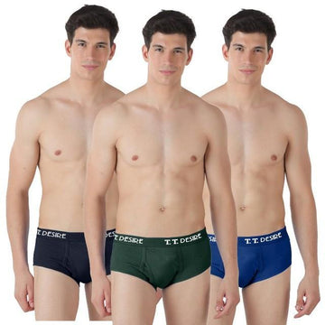 T.T. Mens Brief Pack Of 3 Multicolor-3