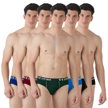 T.T. Mens Desire Te Brief Pack Of 5 Multicolor-1