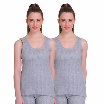 T.T. Women Hotpot Elite Top Thermal Pack Of 2- Grey Melange