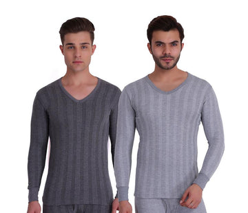 T.T. Men Top Thermal Anthra - Grey Melange (Pack Of 2)