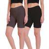 T.T. Pearl Women 100% Cotton Multipurpose Shorts Pack Of 2 Black & Chocolate Brown