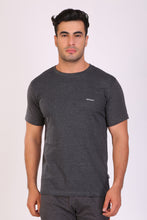 HiFlyers Men Slim Fit Solid Premium Rn Tshirts Anthra
