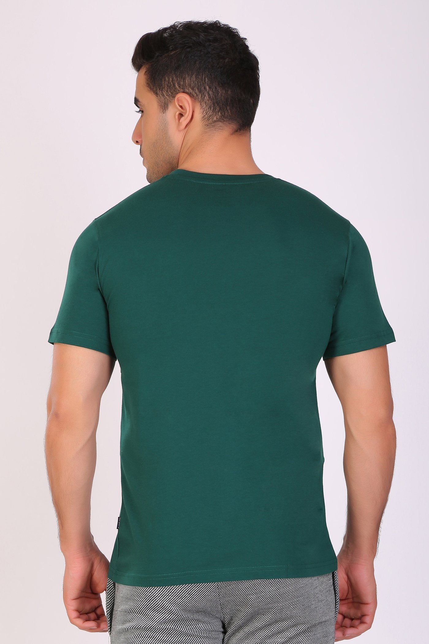 Hiflyers Men Slim Fit Solid Pack Of 3 Premium RN T-Shirt Teal Blue::Eden Green::Ted
