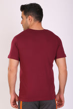 HiFlyers Men Slim Fit Solid Premium Rn Tshirts Maroon