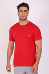Men Round Neck Red T-shirt