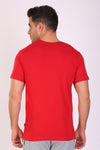 Men Round Neck Red T-shirt