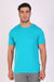 Men Round Neck Teal Blue T-shirt