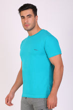 Hiflyers Men Slim Fit Solid Pack Of 2 Premium RN T-Shirt Teal Blue::Eden Green